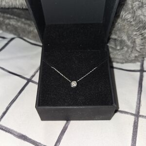 Zales 1/10 CT. Diamond Solitaire Pendant in 10K White Gold (I/I3)
